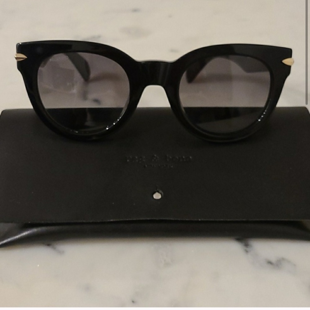 Rag & Bone sunglasses - black cat eye w grey lenses, EUC, model #: RNB1015S807WJ